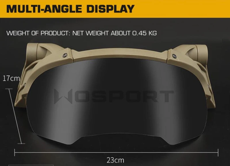 Tactical Helmet Flip Goggles Hunting Outer Suspension Helmet Windproof Waterproof Eye Protective Goggles Anti-frog Glasses