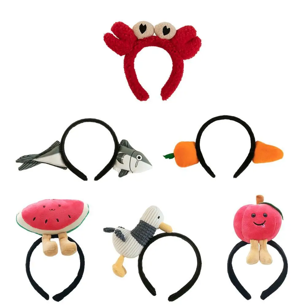 Cute Washing Face Hair Band Female Hair Bundle Funny Salted Fish Crab Hair Band Sweet Headband Cartoon Animal Hairpin Headdres