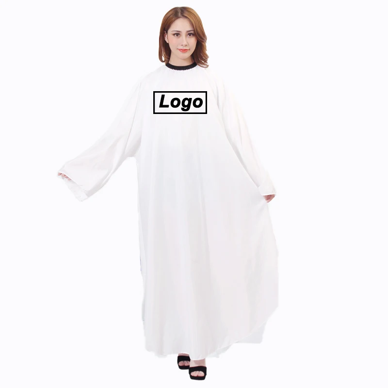 Customize Logo Long Sleeve Hairdressing Apron Salon Haircut Cape Waterproof Styling Customer Cloth Gown Wrap Hairdresser 1453