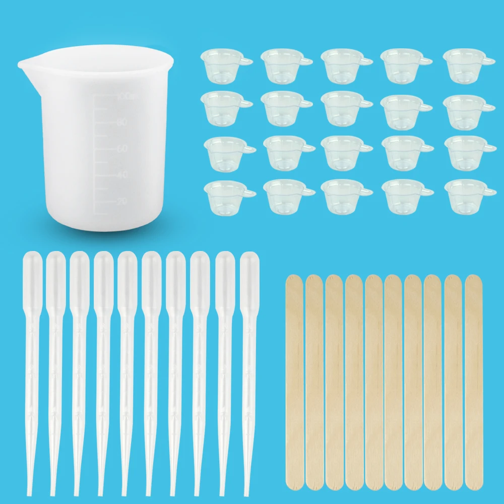 20-51 pçs resina jóias fazendo ferramentas de resina epóxi conjunto de jóias encontrando fundição fazendo kit medida copo conta-gotas mexendo vara ferramenta