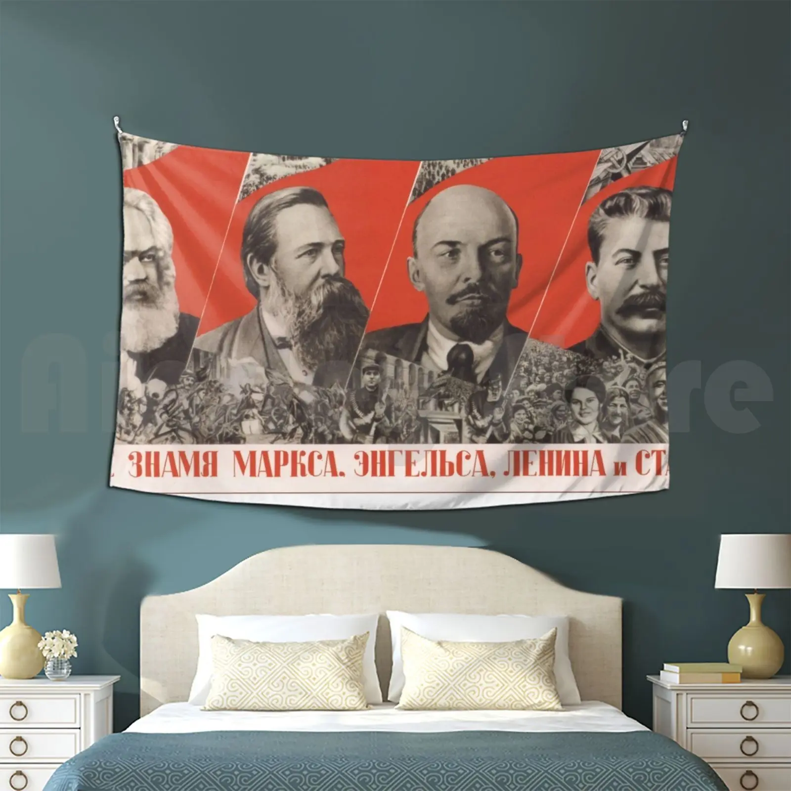 Soviet-ウォールポスタージャカードパンダ,女性のリーダー,タペストリー,壁のハンギングソビネット,ジャワ,スタルイン