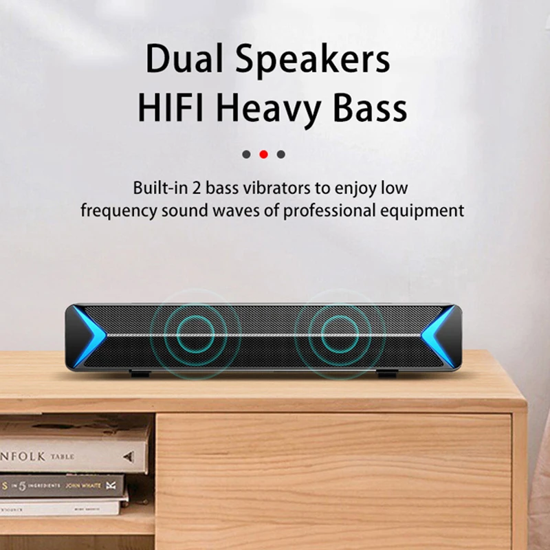 TV Sound Bar AUX audio USB Wired and Wireless Bluetooth Speaker for TV PC Home Theater Surround SoundBar Cool atmosphere light