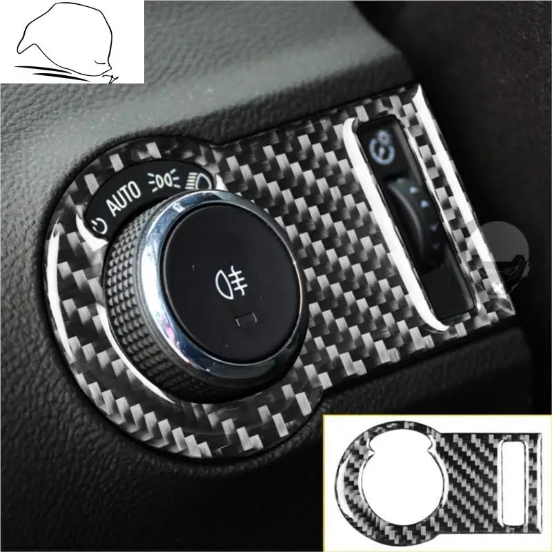 

For Chevrolet Camaro 2010-2015 ZL1 Carbon Fiber Car Headlight Switch Button Frame Cover Sticker Trim Accessories for Camaro