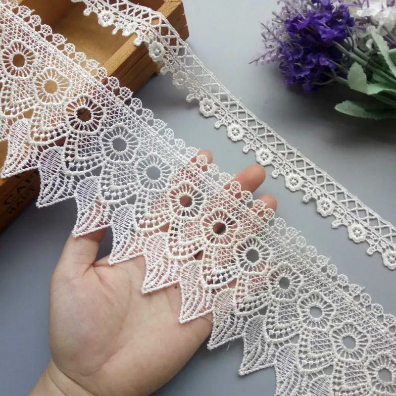 3 Yards 9 CM Lace Trim Lace Applique Ivory Polyester for Clothes Textiles Apparel Sewing Craft Lace Fabric Decoration Dress New