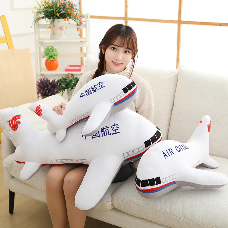 40cm-80cm Simulation Funny Airplane Plush Stuffed Toys Soft Cartoon Aircraft Doll Nap Pillow Home Decor Boys Birthday Gifts