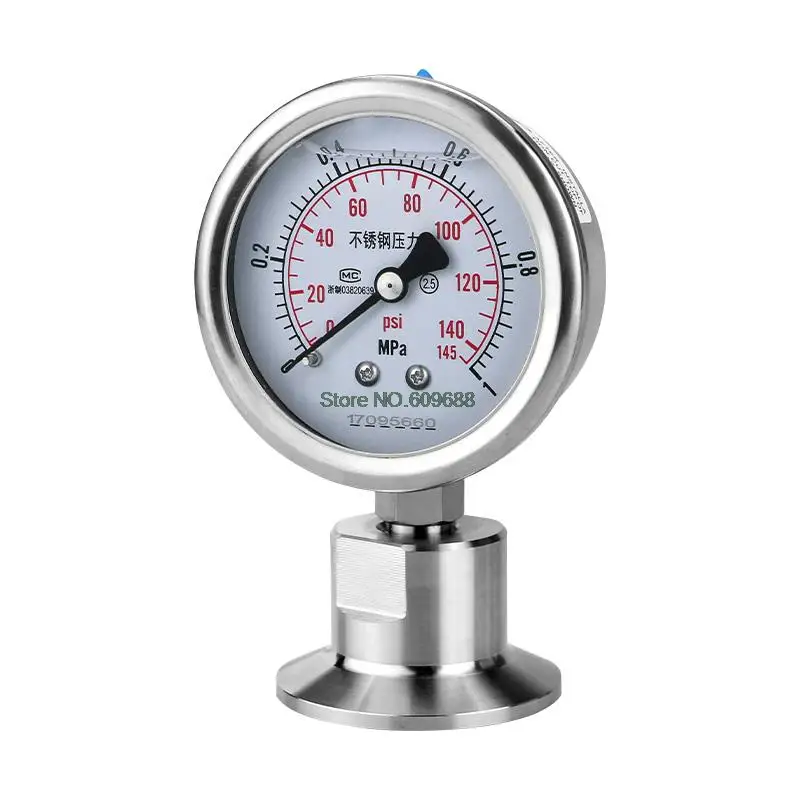 Sanitary Type Stainless Steel Diaphragm Pressure Gauge YTP60BF Fast Food Clamp Type