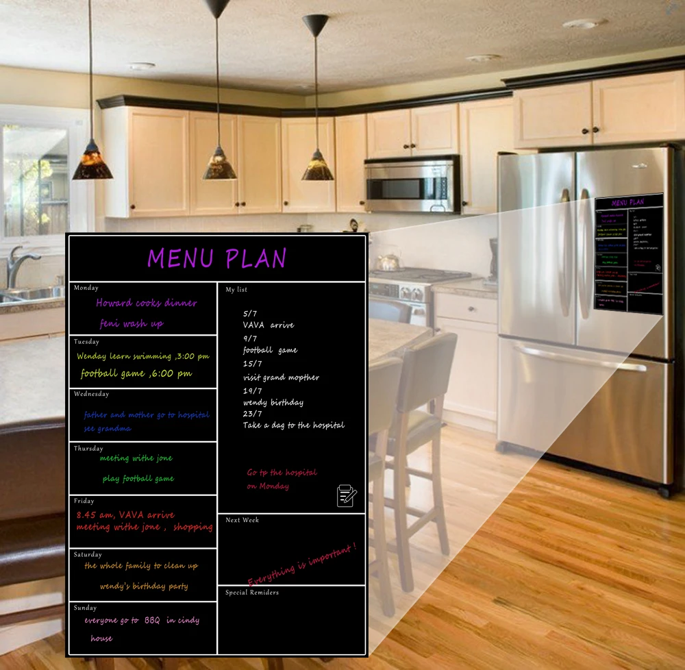 Hivillexun Magnetic Weekly Planner Magnetic Dry Erase Calendar Weekly Planner Board for Refrigerator Weekly dry Erase Boards