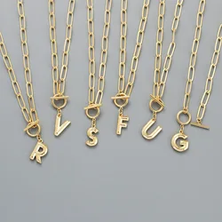 New Letter Necklace Gold Plated Hip-Hop Fashion Necklace European and American 26 English Letter Pendant necklace for women