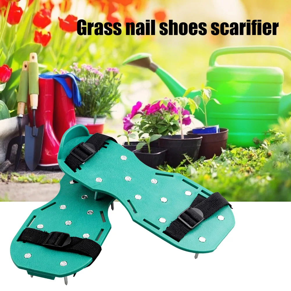 Sandales de jardinage à pointes d'herbe, 1 paire, marche revitalisante, aérateur de pelouse, chaussures à ongles, outil de jardin