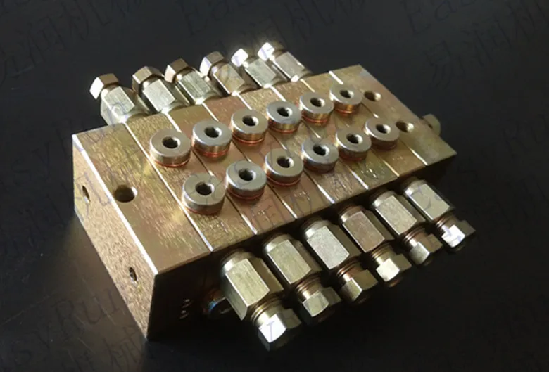 1000 type Progressive Grease Distributor Grease Manifold Block for Centralized Lubrication System 12 outlets With Micro Switch