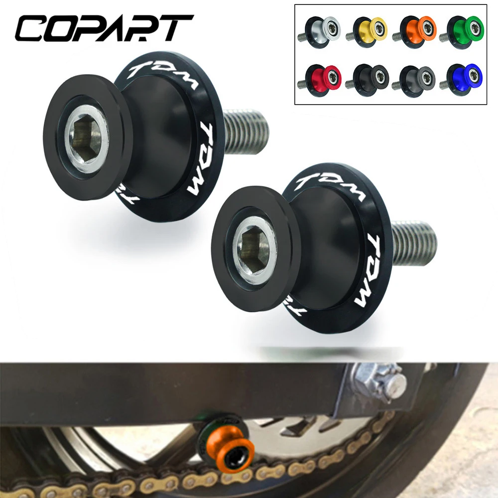 Motorcycle SwingArm Sliders Spools 2PCS 6MM CNC Stand Screw Paddock For YAMAHA TDM 850 TDM850 TDM 900 TDM900 All Years