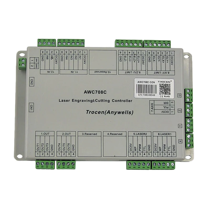 Imagem -05 - Trocen Awc708c Lite do Cartão de Controle do Laser do Co2 para a Gravura e a Máquina de Corte do Laser do Co2