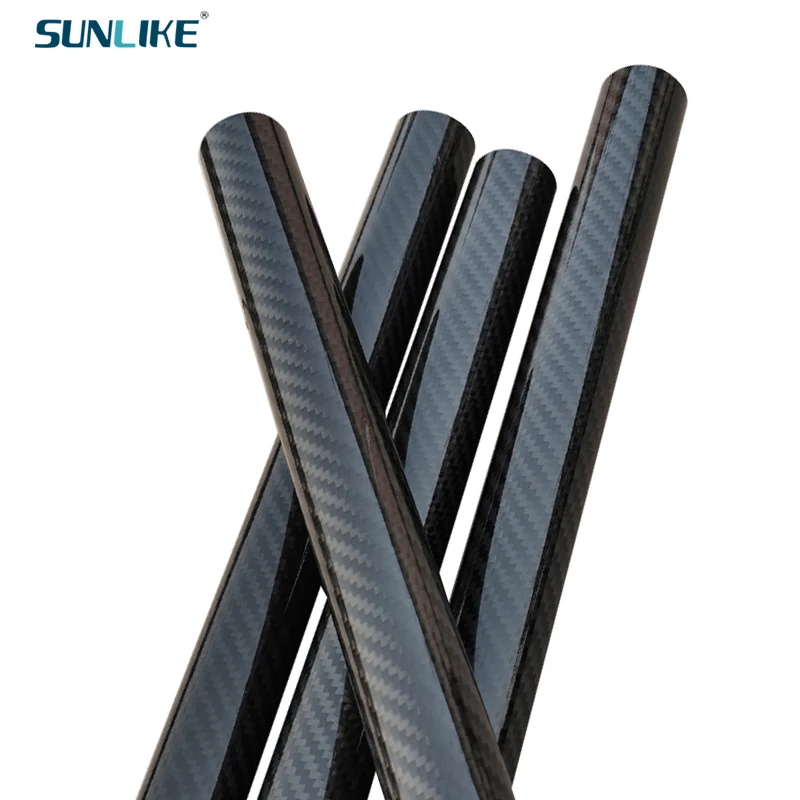 2 Pieces Of Length 500mm 3K Twill Glossy Carbon Fiber Tube High Composite Hardness Material OD 16mm To 29mm