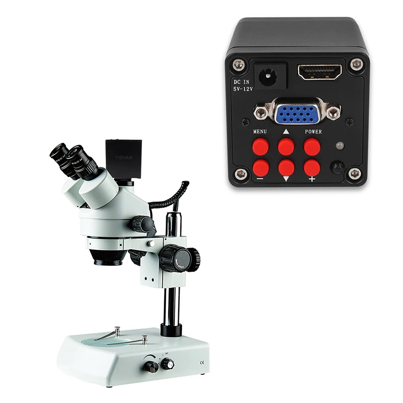 38MP Electronic Microscope Camera USB Digital Laboratory Industrial HD Biological Stereo Camera For Phone CPU Repair HDMI VGA