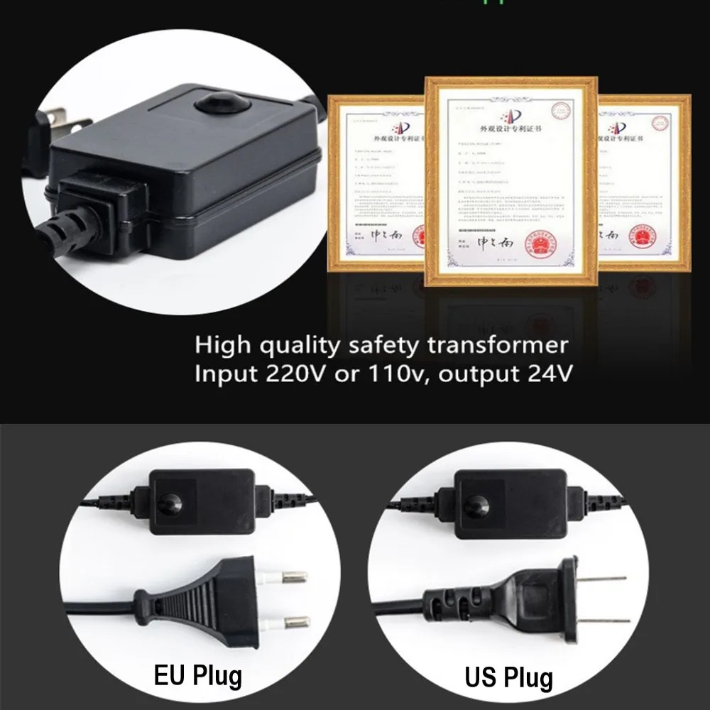 Nowe diody na wstążce LED ogrodowe świąteczne dekoracje wodoodporne oświetlenie zewnętrzne String 20M 50M 100M Street Garland z transformatorem mocy