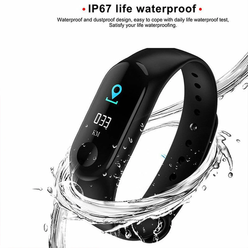 M3 Smart Band Men Women Sport Smart Watch Heart Rate Blood Pressure Sleep Monitor Pedometer Bluetooth Connection for IOS Android