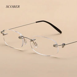 2019 business ultra light frameless reading glasses women temperament portable reading glasses men with case