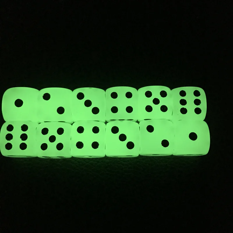 6Pcs/Lot 16mm Luminous Dice Rounded Corner Drinking Glowing Dice Nightclub Bars Dedicated Entertainment Dice Board Game