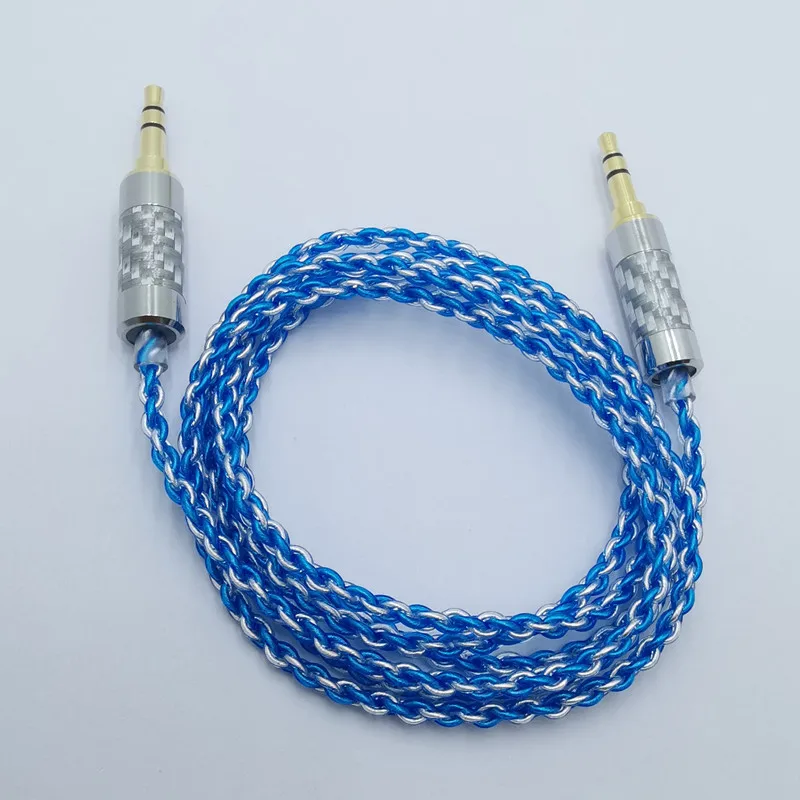 RY-A08 Silver plating Cable  Cable 3.5 mm Jack Speaker Cable for J BL Headphones Car X iaomi i phone7 O neplus 5t AUX Cord