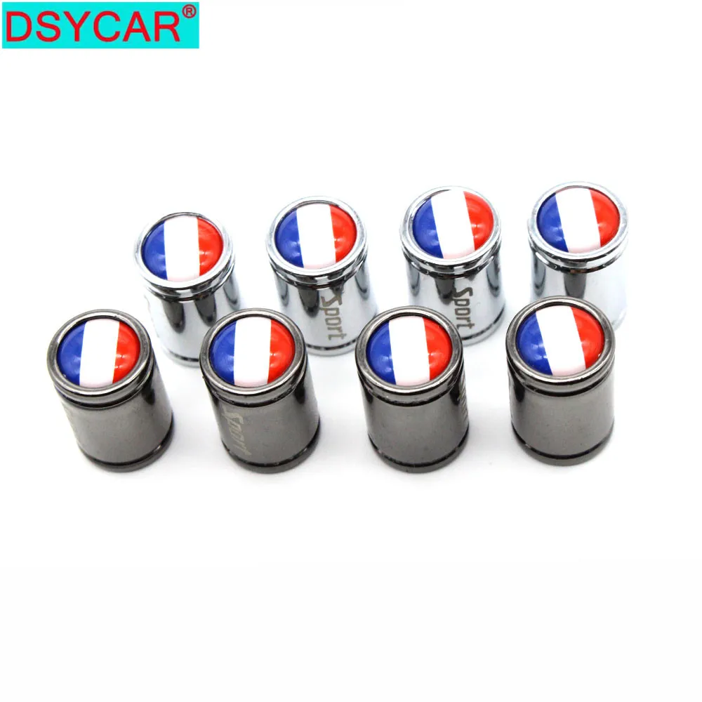 

DSYCAR 4 Pcs/Set Copper Chrome Tire Valve Stem Cap Tire Wheel Stem Air Valve Caps for Auto Cars