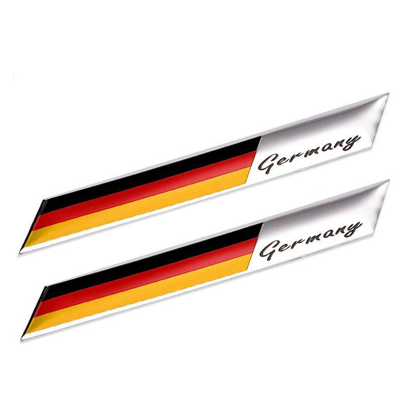 2pcs Germany Deutschland Flag Emblem Fender Trunk Sticker Decal For BENZ BMW AUDI Volkswagen SKODA OPEL