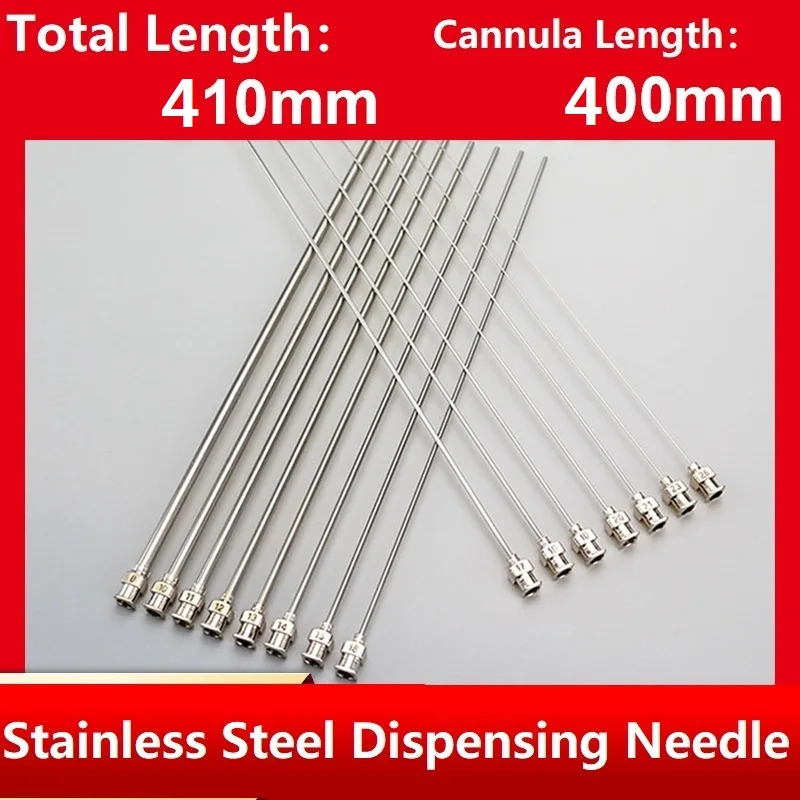 5Pc 400mm Cannula Length Dispensing Needle (8G,10G,11G,12G..19G,20G Optional) Blunt Tip All Metal Glue Dispensing Machine Needle