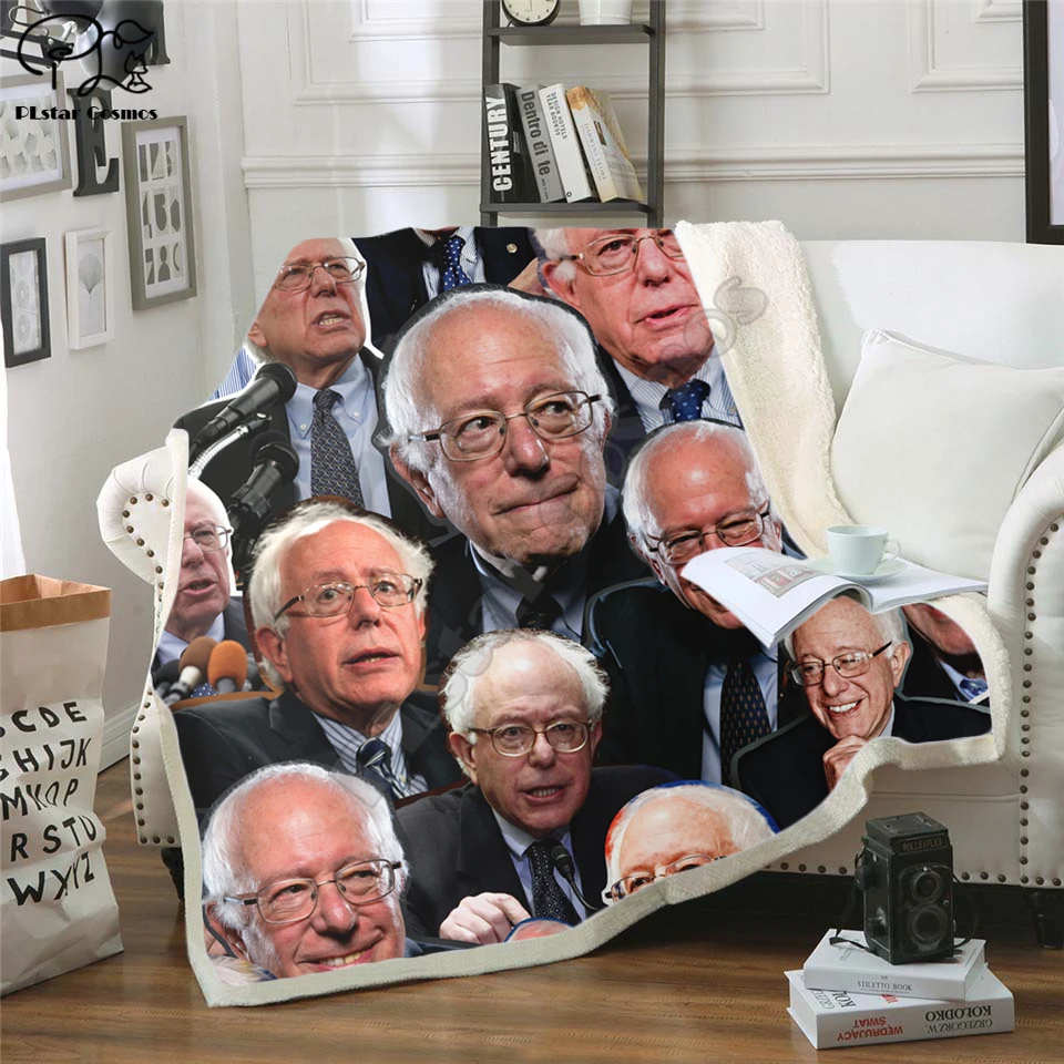 Bernie Sanders Fleece Blanket Plush 3d Printed for Adults Sofa Sherpa Fleece Bedspread Wrap Throw Blanket