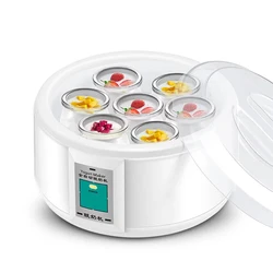 Máquina automática de Yogurt multifuncional de 1,5 l, revestimiento de acero inoxidable, máquina de Yogurt de vino de arroz Natto con 7 tazas, 220V