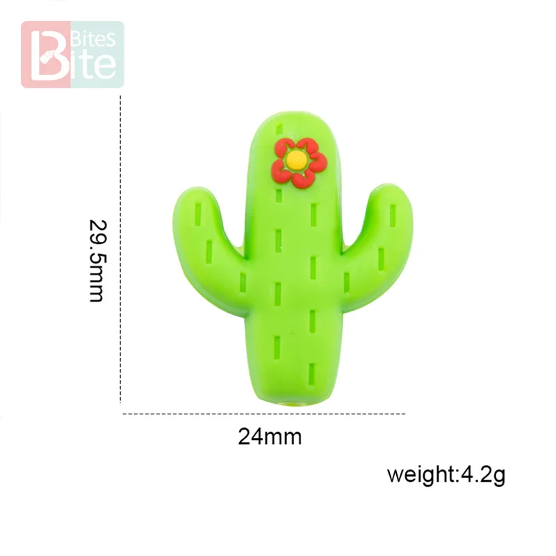 10pc Silicone Cactus Beads Baby Teether Food Grade Silicone Beads DIY Baby Teething Necklace Pacifier Chain Accessories Gift Toy