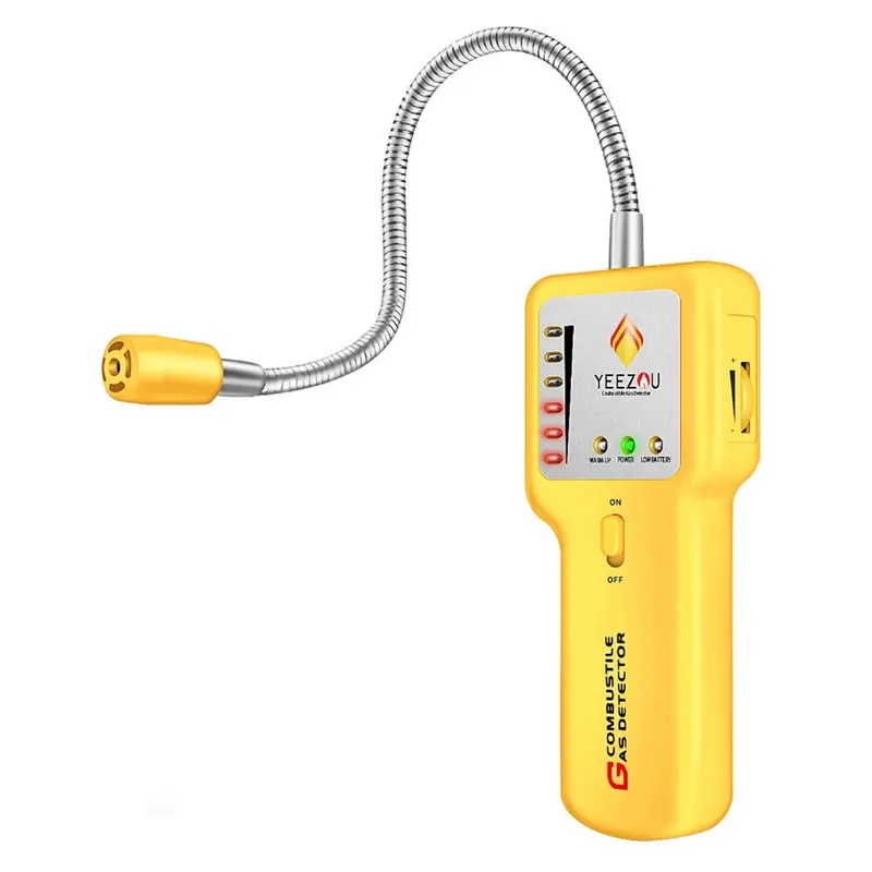 Techamor Y201 Portable Methane Propane Combustible Natural Gas Leak Sniffer Detector Sound Visual Alarm Flexible Sensor Probe