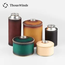 Thous Winds Handmade Leather Gas Tank Protector Cover, for Outdoor Gas Tank, Outdoor Camping Supplies