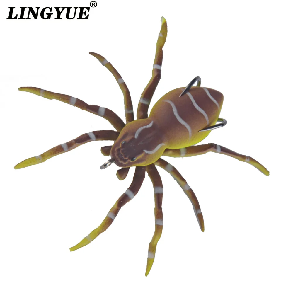 LINGYUE Spider Soft Bait 8cm 7g Silicone Bait Artificial Softbait Lures Weedless Fishing Lure with Realistic Design