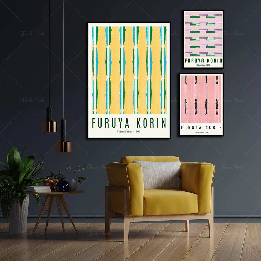 Vintage Japanese FURUYA KORIN Geometric Poster, Print Digital Download Print,