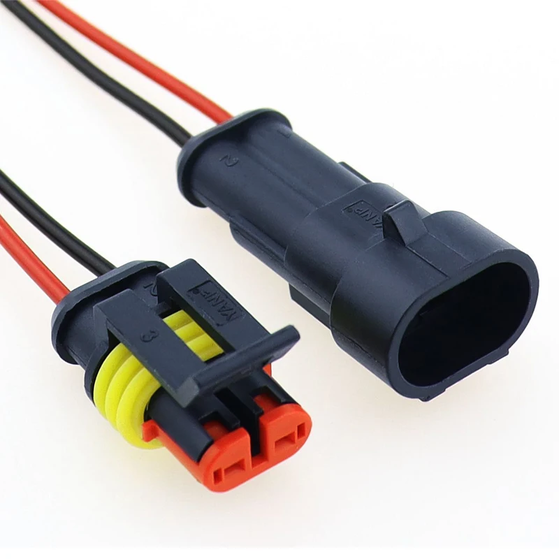 1set 2 Pin Auto Way Male & Female Waterproof Electrical Connector Plug with cable