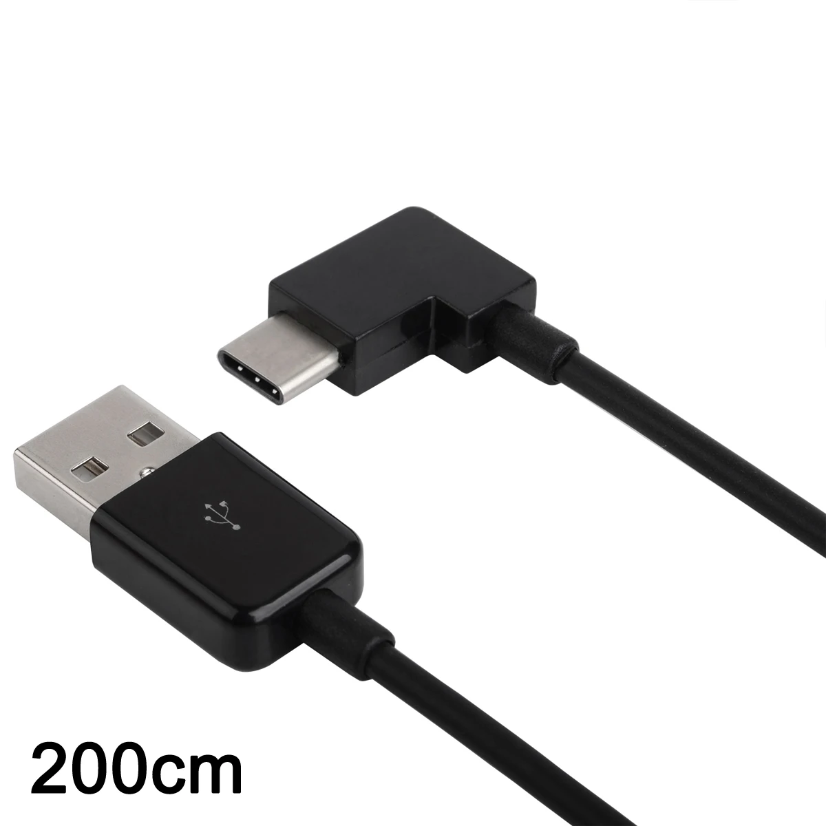 Cablecc NGFF มุมขวา USB 3.1 ประเภท C USB-C ถึง USB 2.0 สาย 90 องศาสําหรับแท็บเล็ตและโทรศัพท์มือถือ 200 ซม.