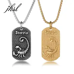 12 Styles Constellation Zodiac Astrology Men Necklace Pendants Stainless Steel Fashion Jewelry Taurus Aries Virgo Libra Scorpio