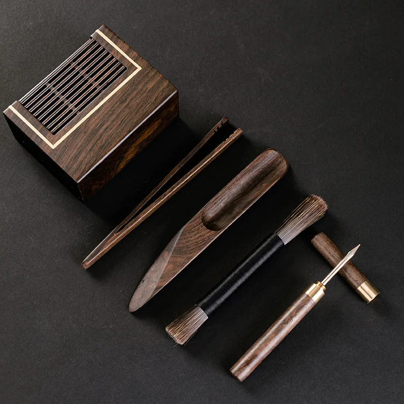 Blackwood Kung Fu Tea Utensils Set Tea Spoon Pot Maintenance Pen Tea Ceremony 6 Six Gentlemen Tea Knife Tea Accessories Tools