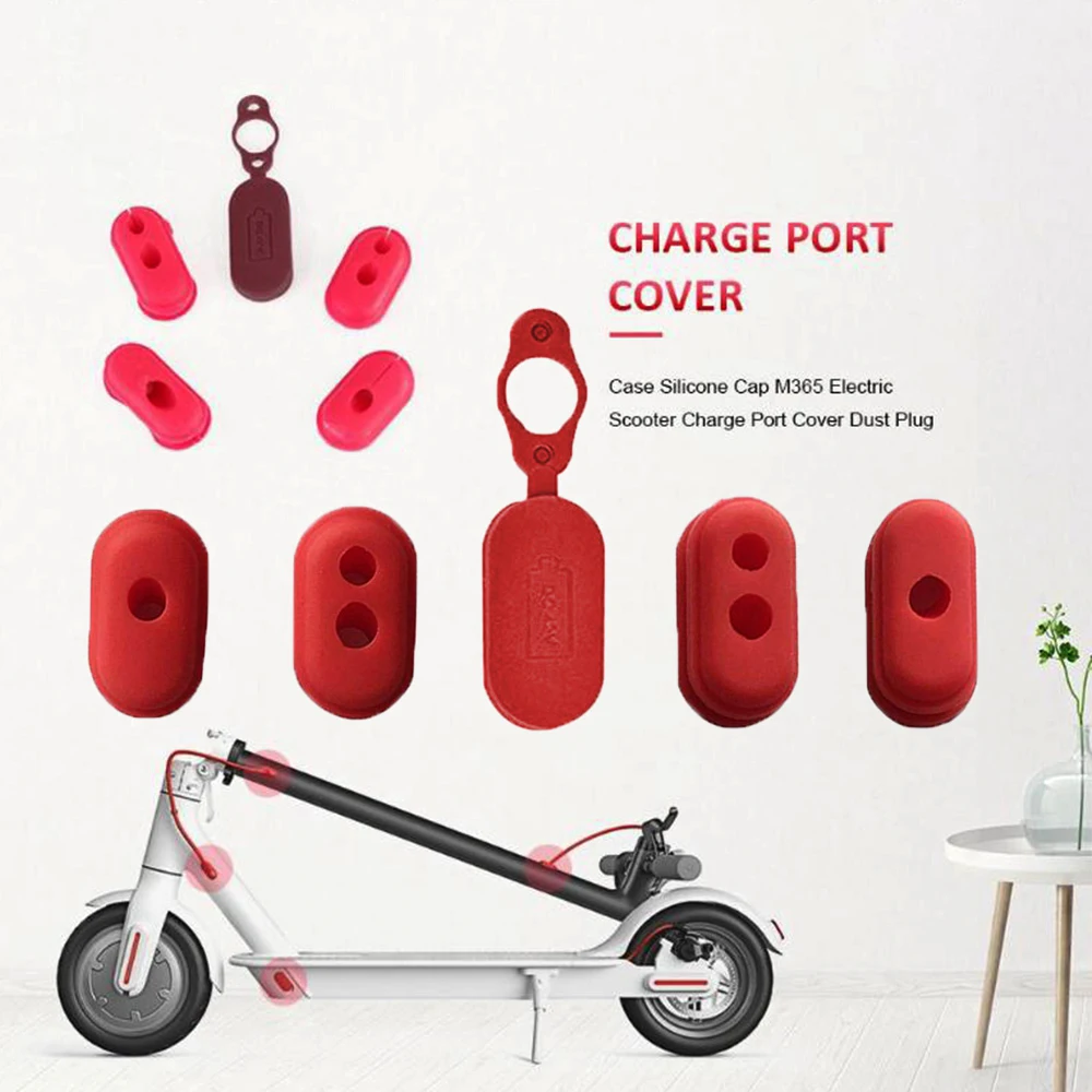 Tampa de carga de borracha, plug para scooter elétrico XIAOMI M365, peças de venda quente, 4 pcs, 5pcs