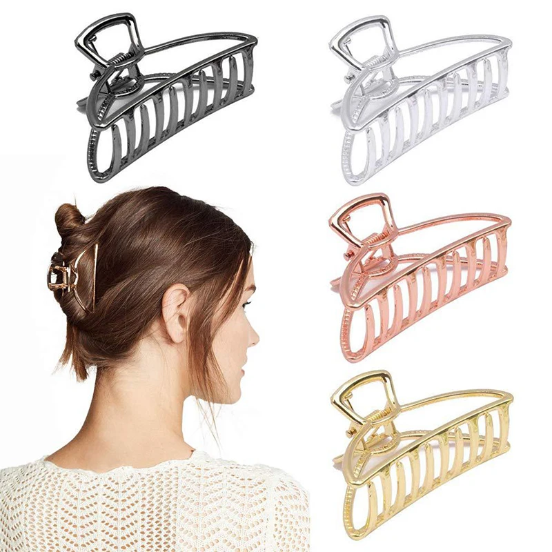 Nowa geometria Metalowy pusty pazur do włosów dla kobiet Dziewczyny Pazur do włosów Vintage Spinka do włosów Opaska na głowę Krab Spinka do włosów Moda Akcesoria do włosów