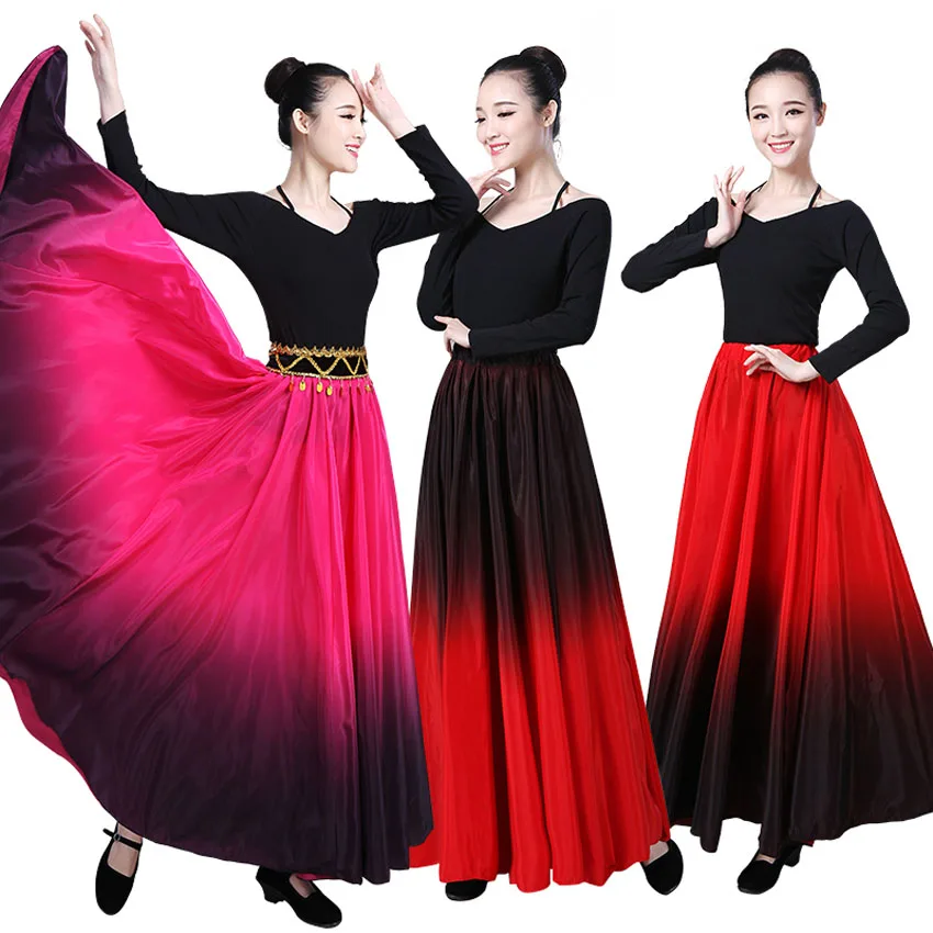 Flamenco Rok Voor Vrouwen Buikdans Kostuums Spaanse Zigeuner Meisjes Spaanse Flamenco Kleding Prestaties 90/180/270/360 Graden