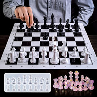 Chess Board Silicone Mold DIY Epoxy Casting Chess Mold For DIY Crafts Crystal Epoxy Chessboard Mold Drop Shipping Wholesale