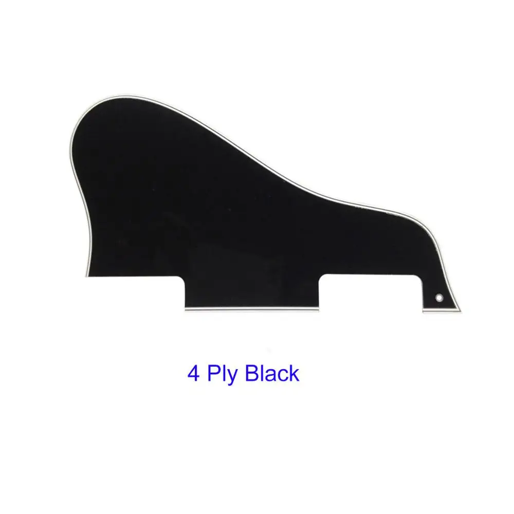 

Pleroo Custom Guitar Parts for one hole Left Handed ES 335 Jazz Short Archtop Guitar Pickguard Scratch Plate, 4 ply Black