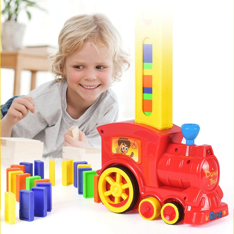 Jeu de dominos colorés pour enfants, avec Train en forme de bloc, auto, son, voiture, avion, fusée, Robot, cadeau d'anniversaire