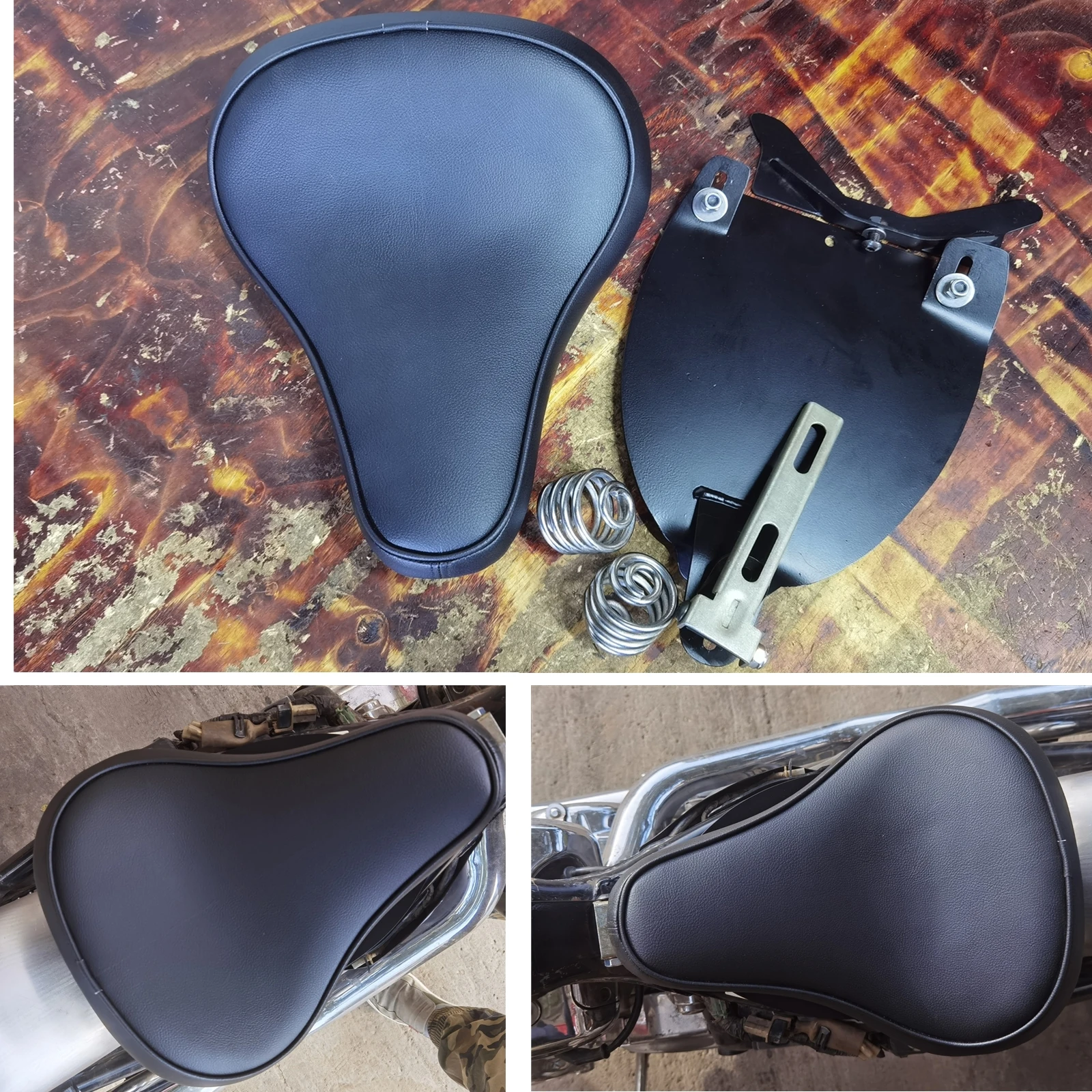 Universal Fit For Honda Steed400 600 Motorcycle Solo Seat Cushion Pad Saddle Cover Motorbike Chair Bench Shield Seating Panel