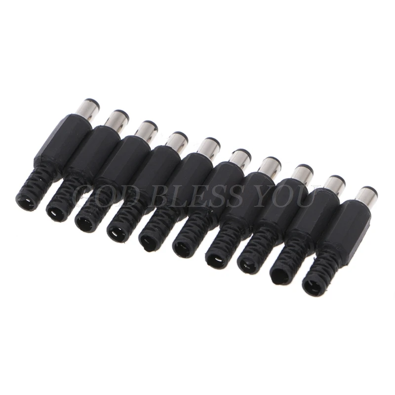 10 Pcs 5.5x2.5mm 5.5x2.1mm Male DC In-Line Plug Socket Jack Connector Adapter Plastic Cover Drop Shipping