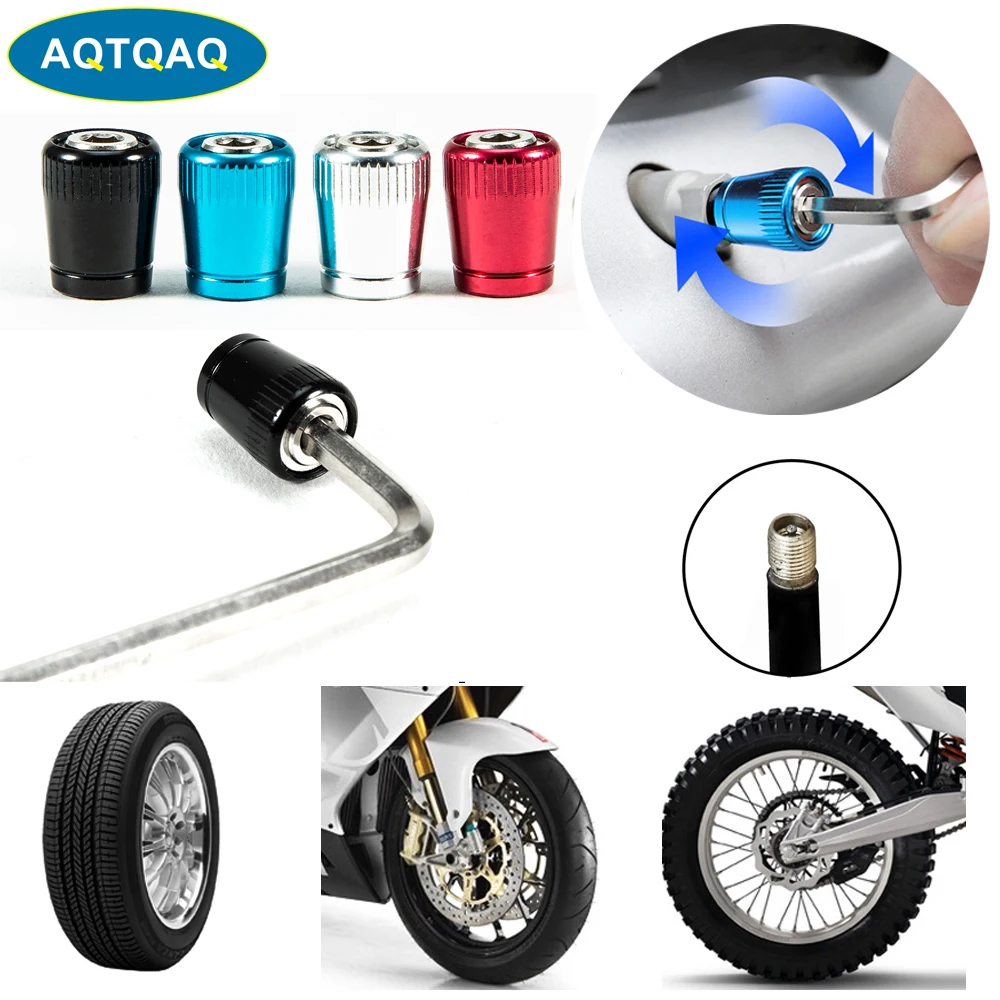 

4Pcs/Set Universal Zinc Alloy Moto Bicycle Car Tire Air Valve Caps Tire Wheel Air Dust Caps Cover Car Accessories Auto Parts