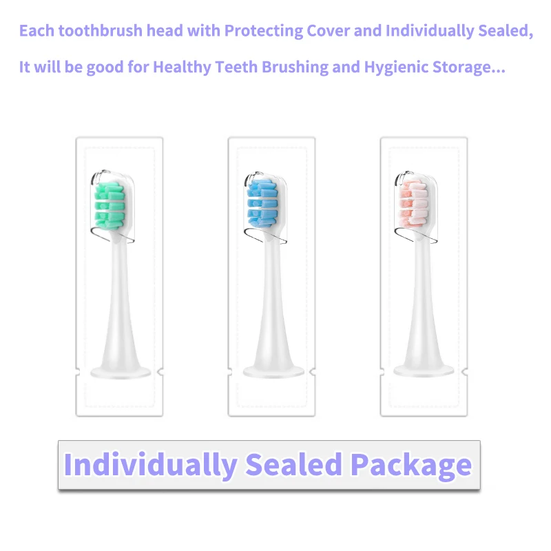 Сменные насадки для электрической зубной щетки Xiaomi Mijia T300 T500 U-Style 3d-отбеливающие насадки для зубной щетки с защитными крышками