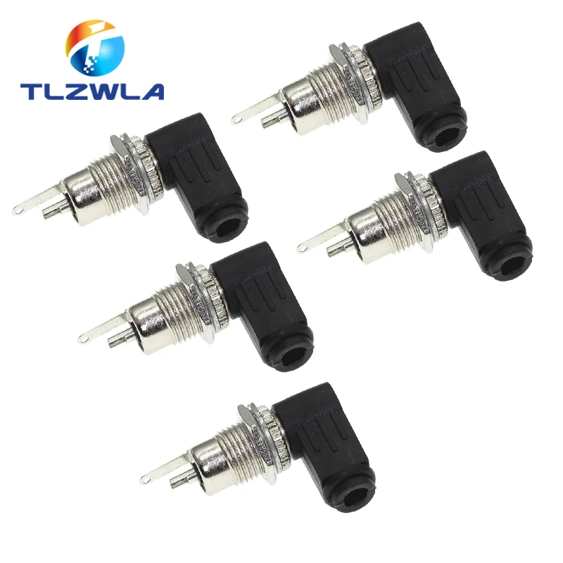 10PCS (5Pairs) Male DC Power Plug Angle 90 degree L Shaped plastic+Female Metal Panel Mount Socket Jack Plug DC Connector