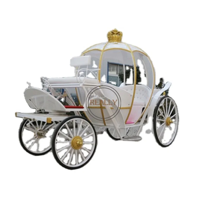 Classical Royal Horse Carriage Luxury Wedding Air Condition Cinderella Comfortable European Family Tourist Electric Vehicle