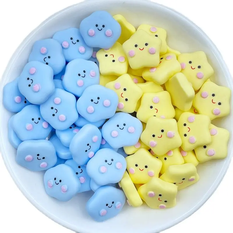 20Pcs New Cute Resin Cartoon Mini ,Stars, Clouds Kawaii Flat Back Cabochon Scrapbook DIY Charm Embellishments Accessories C82